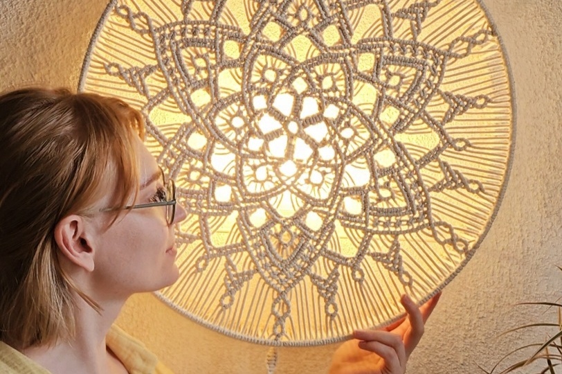 Онлайн-мастер-класс по настенному круглому макраме светильнику 50 см: обзор урока