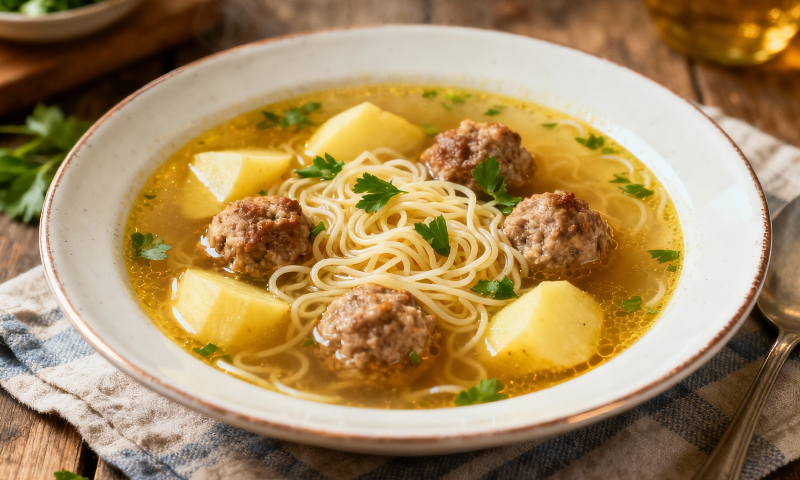 Вкусный суп с фрикадельками