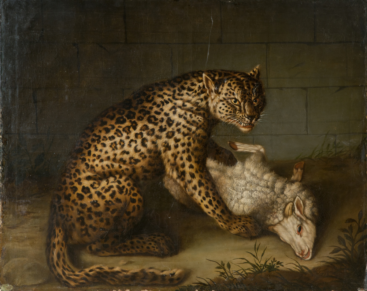 Картина. Барс с ягненком. Гроот И.Ф. Россия. 1773. Холст, масло. Из коллекции ГМЗ «Царское Село»