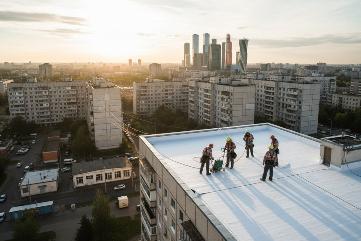 Монтаж ПВХ мембраны