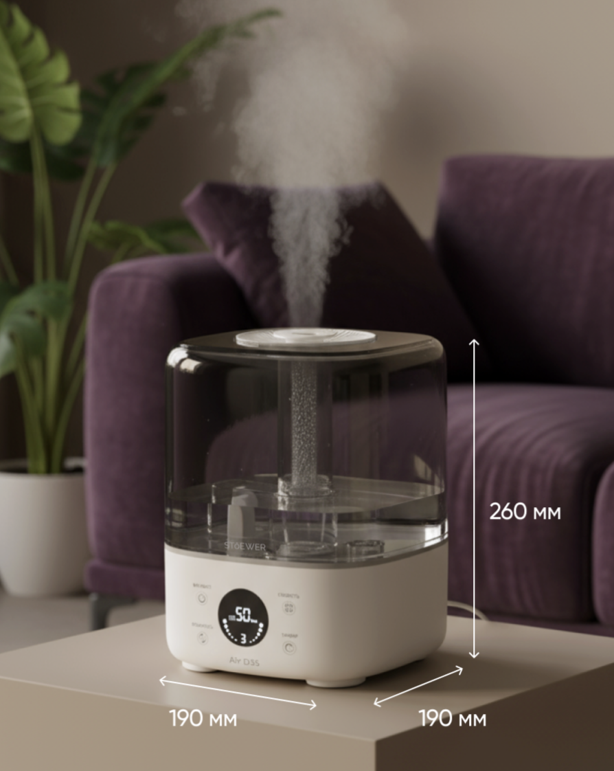 Габариты увлажнителя воздуха Stoewer D35