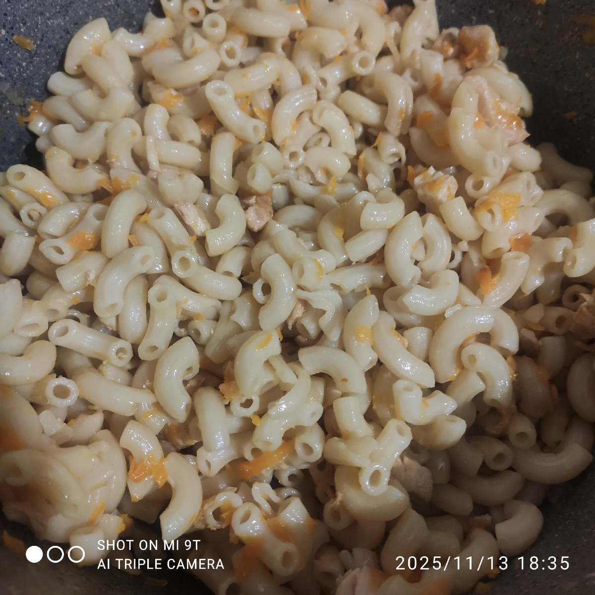 Макароны с курицей 