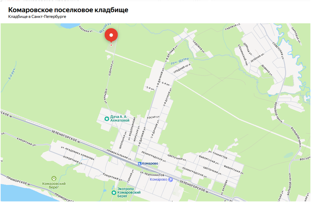 Кладбище находится совсем недалеко от ж/д станции.