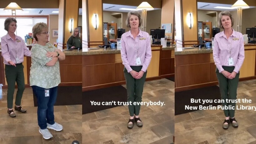    Американская библиотека покорила соцсети роликом о доверии и падениях