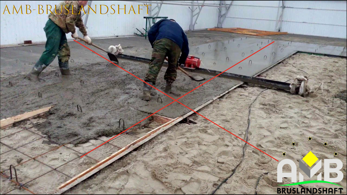 изготовление бетонного основания в термошвами из доски