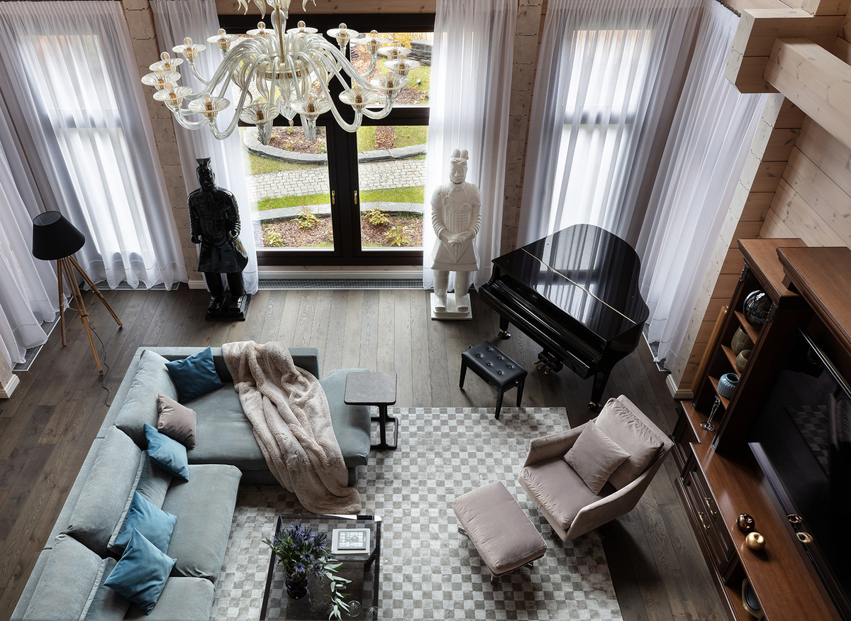 Фото реализованного дизайн проекта загородного дома интерьерной студии AI в пос. Солнечное 