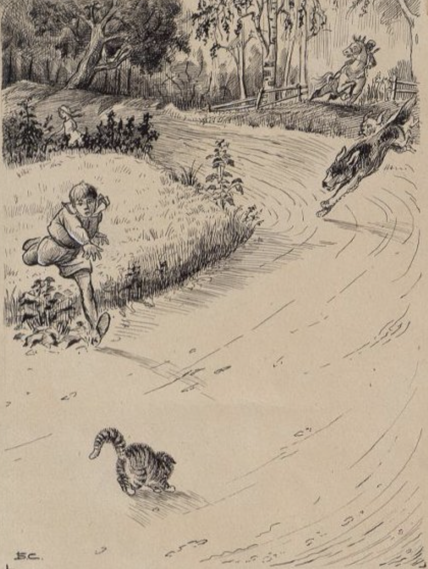 Борис Иванович Сидельковский. Иллюстрация к рассказу Л.Н. Толстого "Котенок", 1930-1940