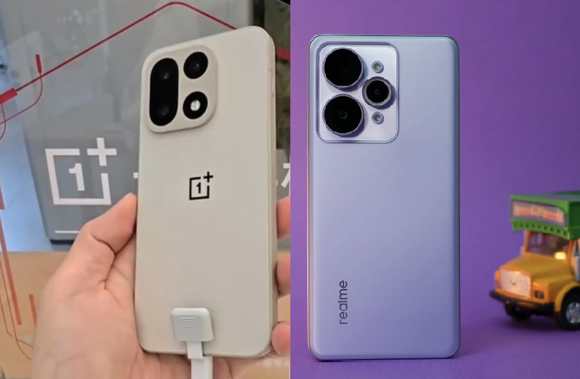 OnePlus 15 слева и Realme 15 Pro справа