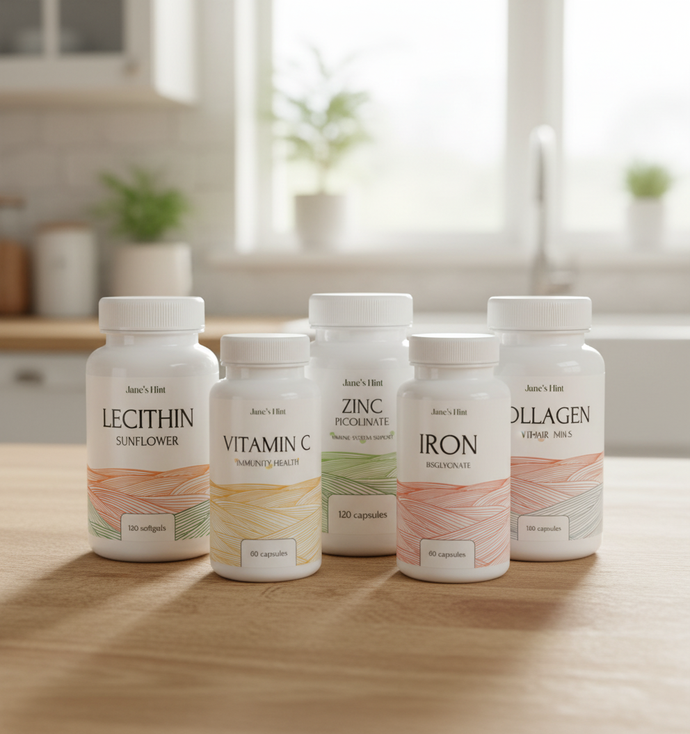 Лецитин, Витамин С (Аскорбат натрия): Цинк пиколинат, железа хелат: коллаген 