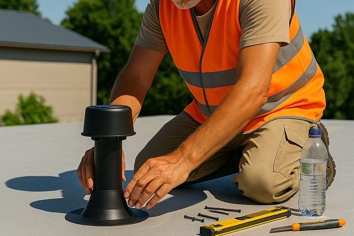 Установка аэраторов на ПВХ кровле