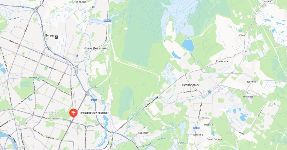 Территория, на которой к 2030 году может появиться новый деловой центр. Фото: принтскрин Яндекс-карты