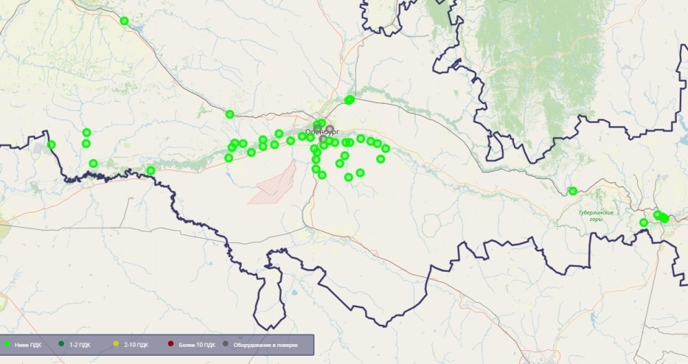    В Красном Коммунаре зафиксировали превышение оксида азота, в Сорочинске – сероводорода