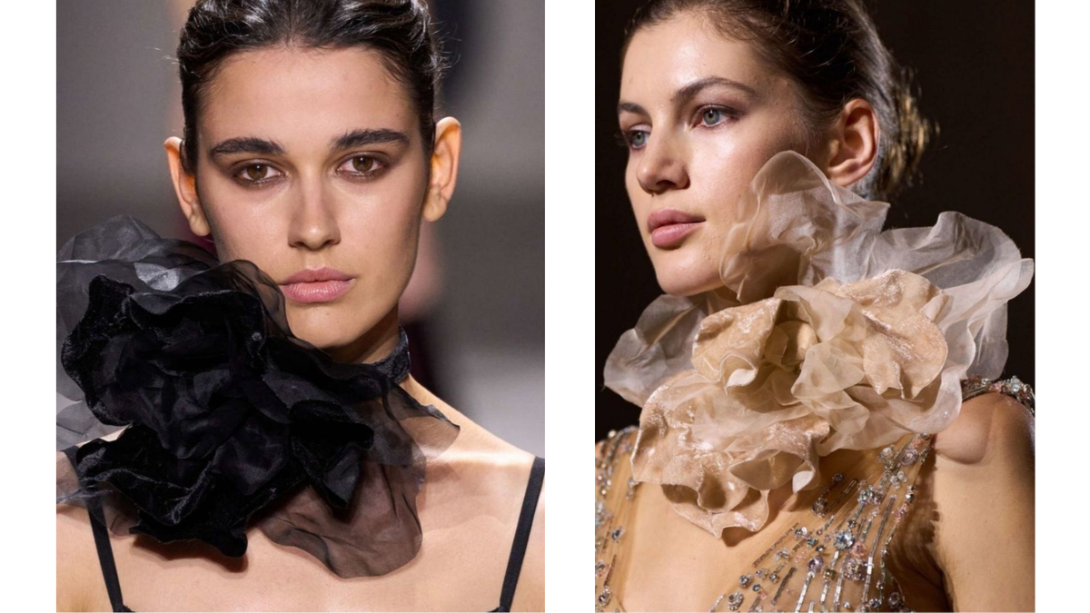 Цветы из лёгких тканей - примеры с подиума