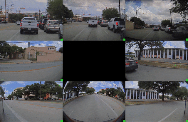 World Simulator Tesla сгенерировал различные ракурсы движения автомобиля.