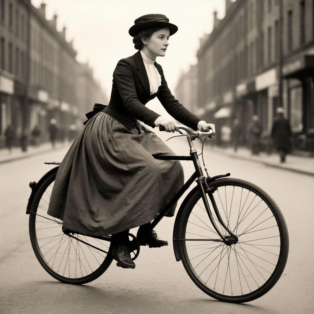 Женщина на велосипеде 1890-е годы