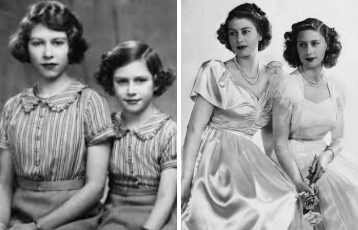 Две сестры принцесса Елизавета и принцесса Маргарет