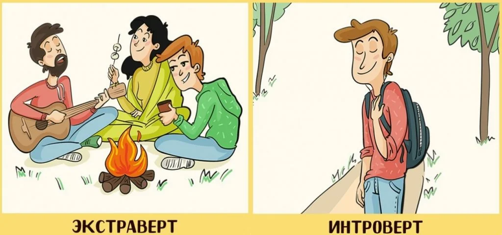 На самом деле на этой картинке экстраверт и интроверт могут быть и справа, и слева!