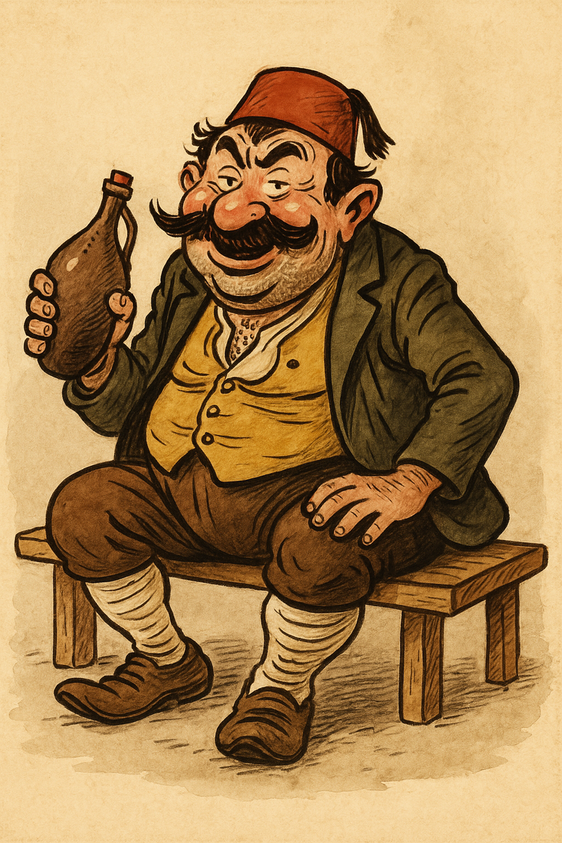 Бай Ганьо (рисунок силами чата gpt).