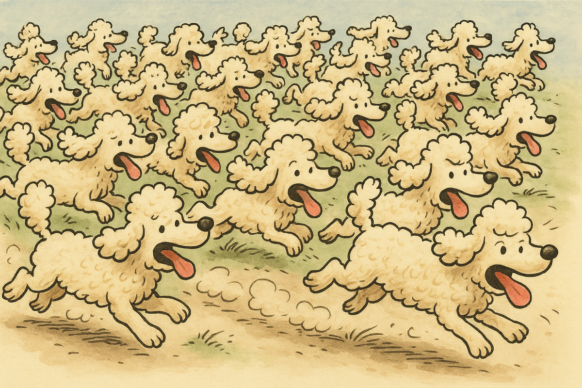 То самое пуделиное стадо, глазами ИИ.