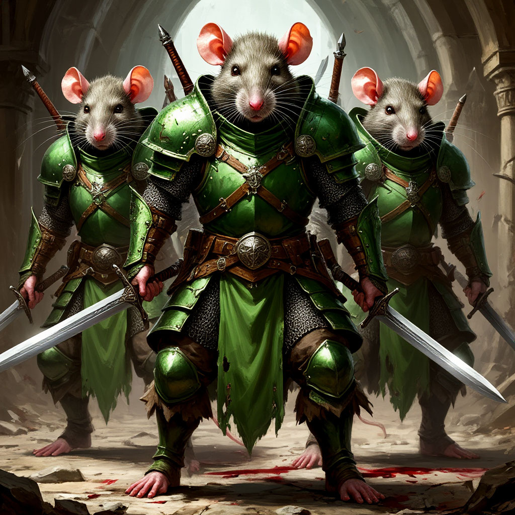 Женщины -воины в облике крыс стали стеной для защиты Миланы. Картинка создана нейросетью.