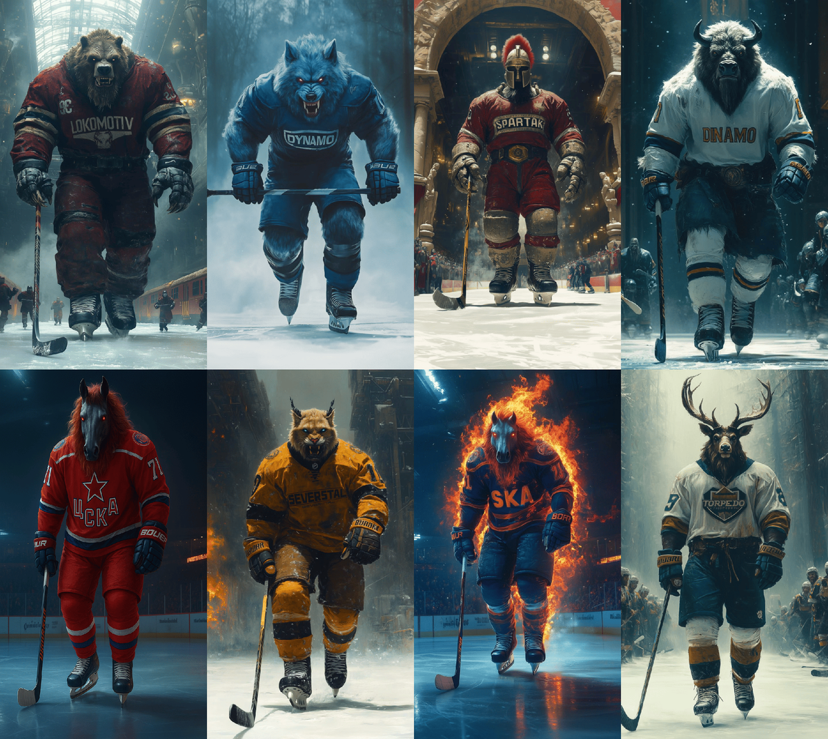 Автор изображений маскотов, кроме ЦСКА - telegram-канал @skalk1n_motion; маскот ЦСКА - автор статьи