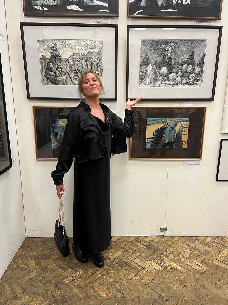 Катя Баландина, Союз Художников, выставка двух работ "два круга Ада по Данте". 2025г.