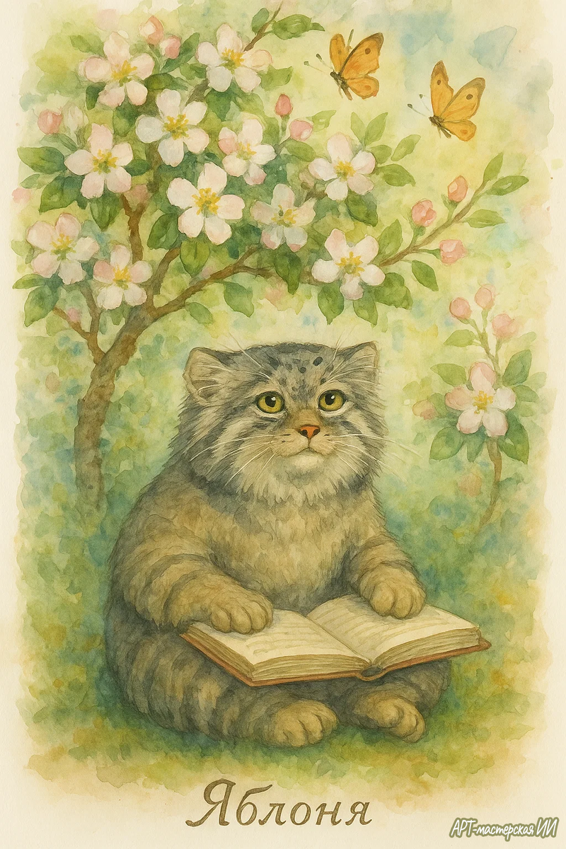 Изображение из серии «Гороскоп друидов с Манулом» создано автором Арт-мастерской ИИ при участии Манула.