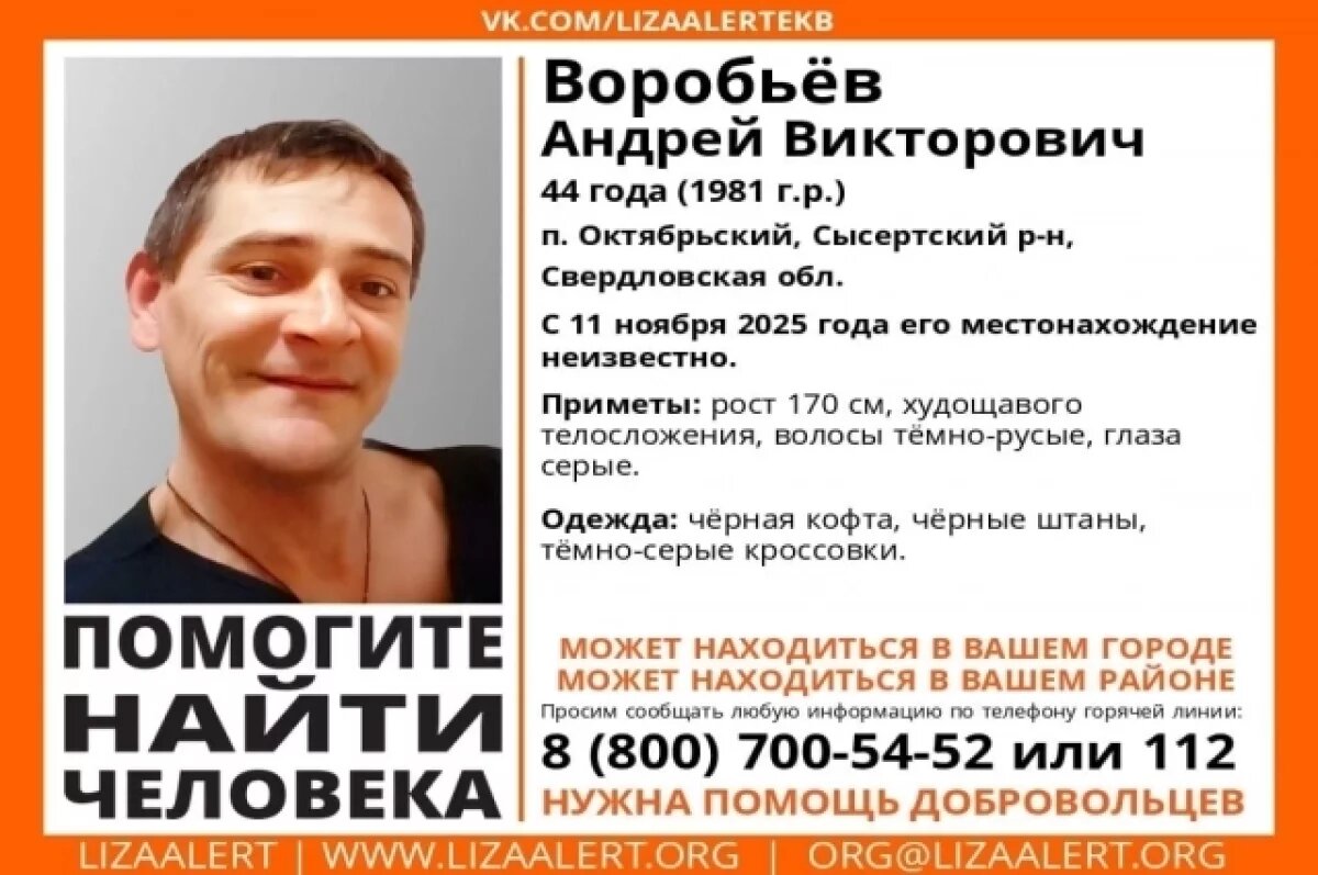    44-летнего мужчину с нарушением памяти ищут в Свердловской области