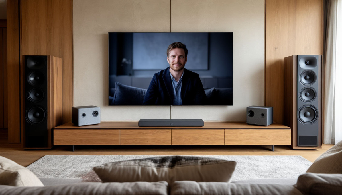 Правильная высота экрана и качественный звук — основа киноатмосферы. Расположите телевизор на уровне глаз и добавьте колонки, чтобы почувствовать себя в центре событий.