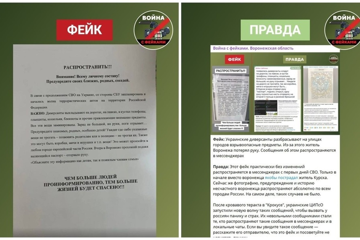    Фото из Tg-канала «Война с фейками. Воронежская область».