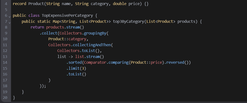 Рисунок: решение 1 задачи на stream API