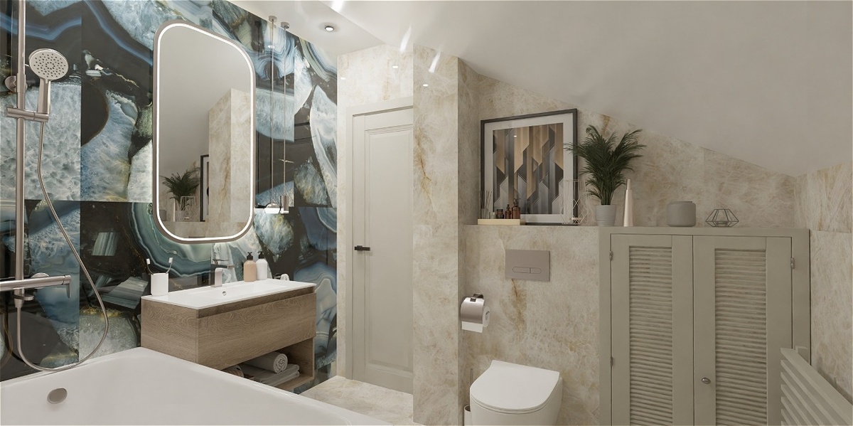 плитка Emil, Tele di Marmo Precious, цвета Agate Azure и Crystal Ambra, 60х120 см.