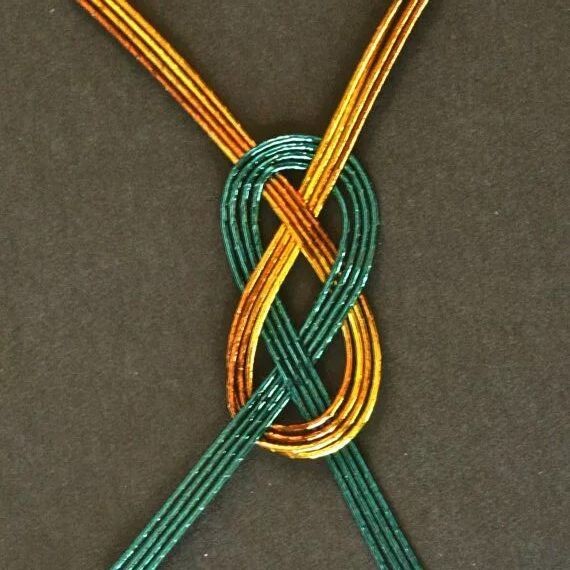 Тё-мусуби  японский узел без начала и конца символизирует неоднократное повторение кого-либо хорошего события.