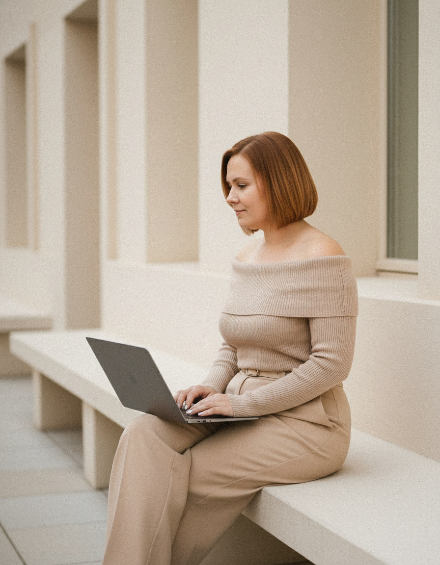 и еще фото, сгенерированное нейросетью. Блин, я аж задумалась, может мне такую стрижку сделать и кофточку такую купить?:)))