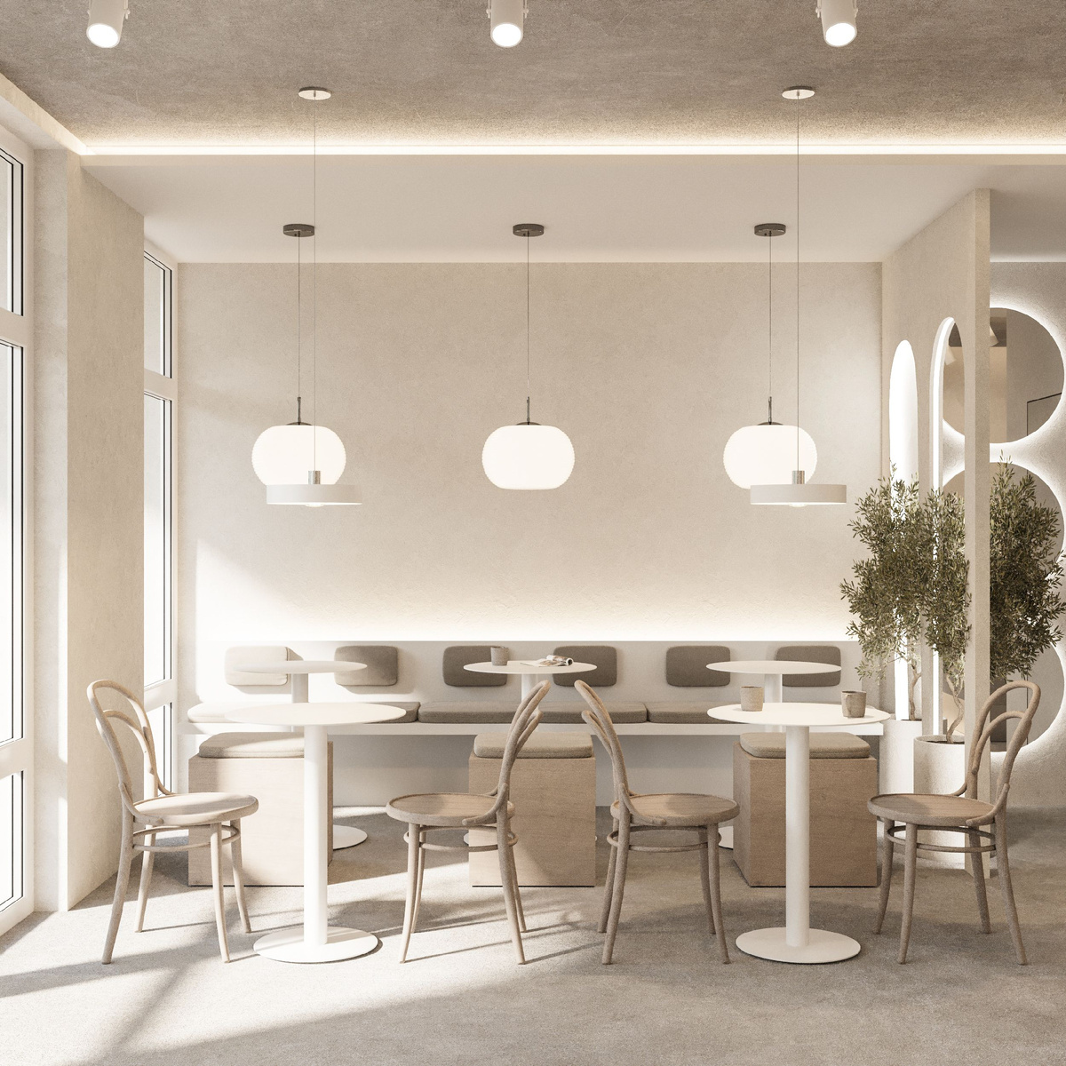 Полностью белый стол в интерьере. С возможностью применения на улице