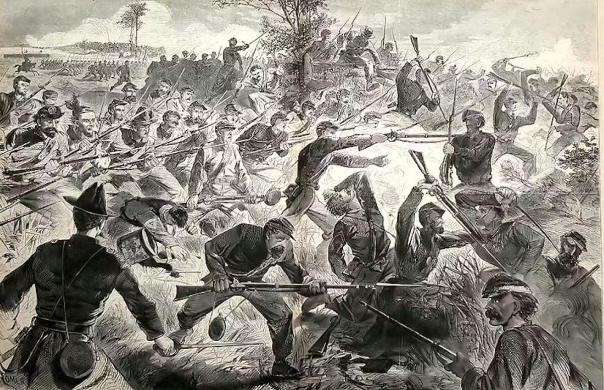 Штыковой бой в ходе вонйы за независимость США.