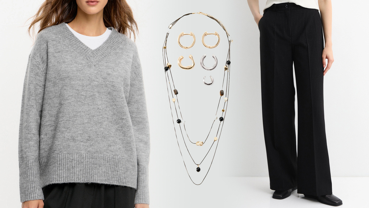Пуловер Villanelle, Брюки Falinda, Колье и серьги Love Republic
