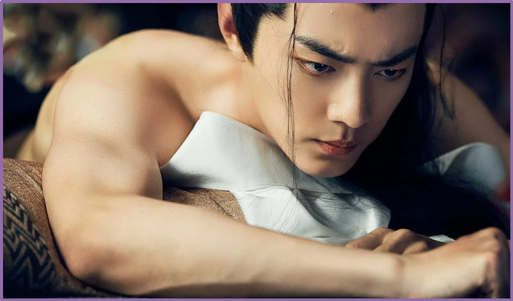 Снимок с экрана монитора. Китайский актер Сяо Чжань.