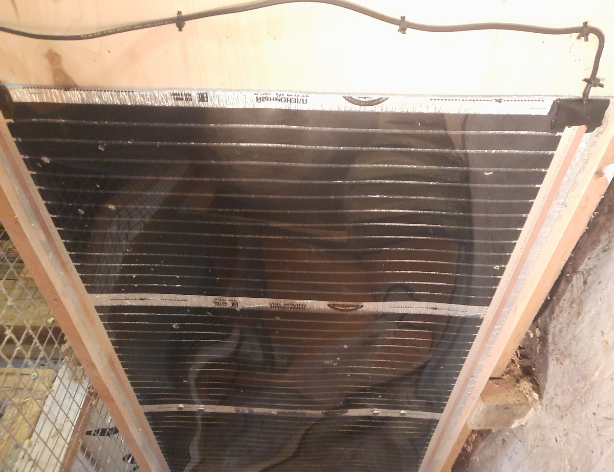 Способ размещения инфракрасной плёнки над птицей