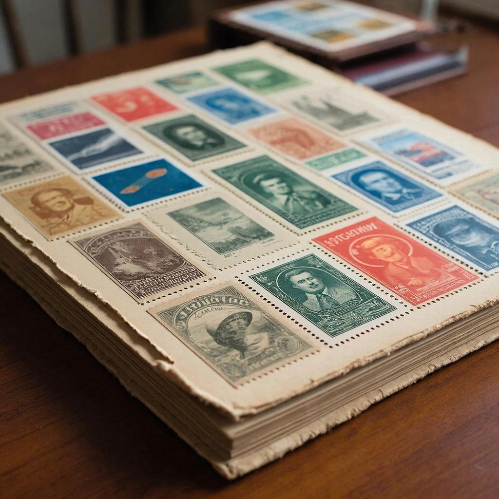 Альбом с марками. Изображение сгенерировано сервисом GigaChat 