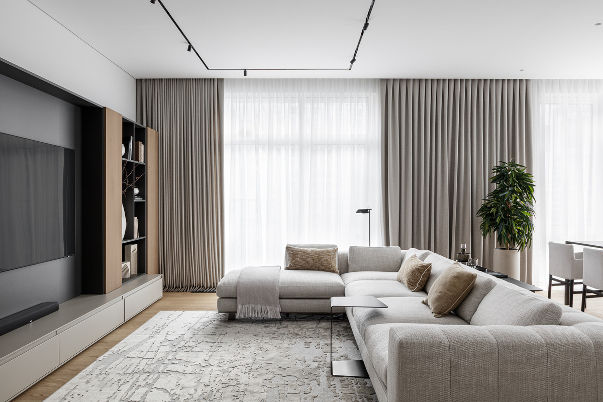 Гостиная-кухня. Проект Decortier. Дизайнер: Александра Суханова. Фото: Сергей Волокитин.