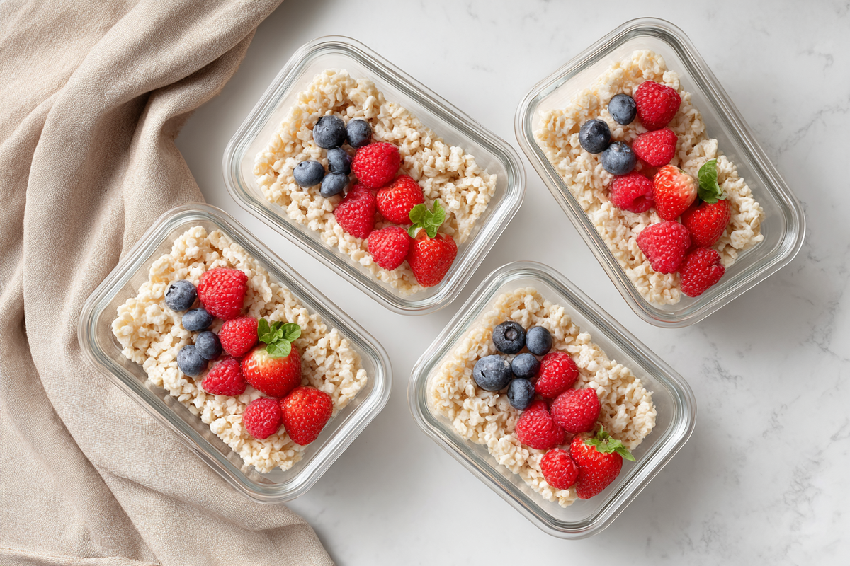 Заготовки на завтрак экономят мне до 15 минут каждое утро. Фото создано с помощью нейросети.