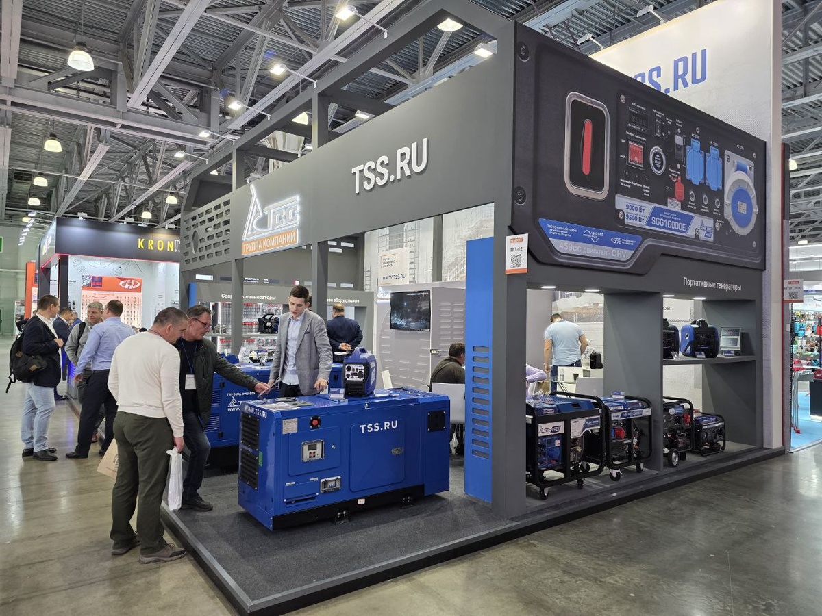 Дизель-генераторная установка (ДЭС) ТСС серии PROF на стенде ГК ТСС во время выставки MITEX 2025