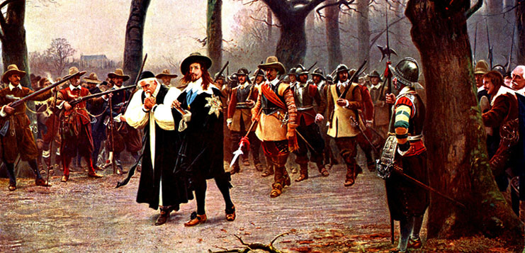 Короля Карла Первого ведут на казнь. Картина кисти Эрнеста Крофтса (1847–1911).