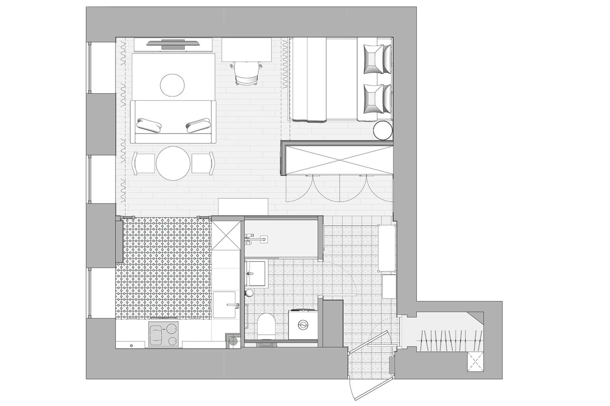 Итоговая планировка и расстановка мебели