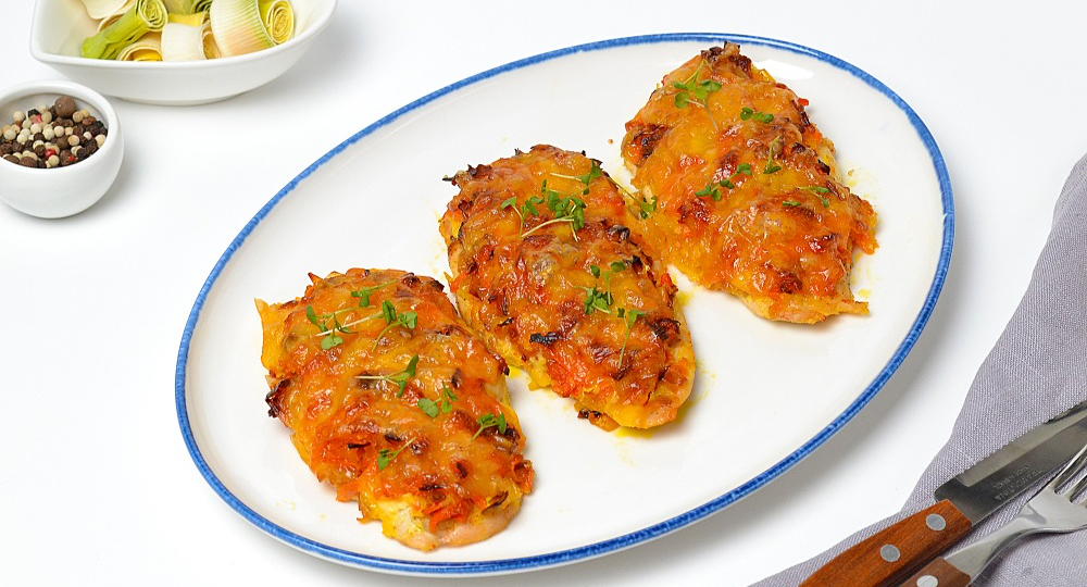 Куриные отбивные под шубой в духовке