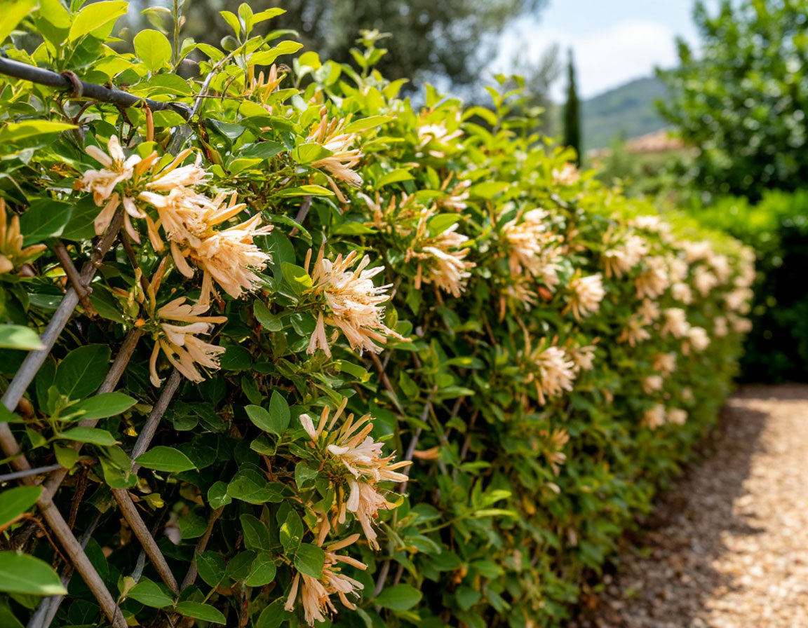 Жимолость каприфоль - волшебный аромат жасмина, за сезон заплетает опору