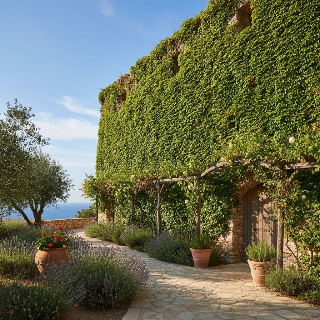 Стена увитая плющем