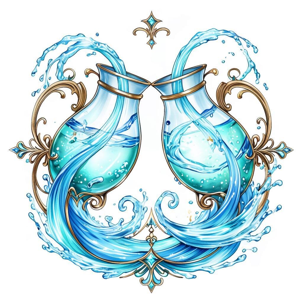 Знак Зодиака Водолей. Иллюстрация сгенерирована нейросетью