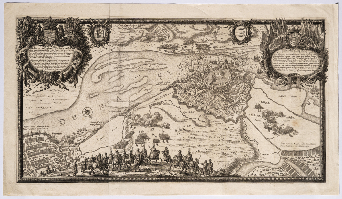 Осада Риги войсками царя Алексея Михайловича. Гравер Адам Перель. 1656 г. Бумага, офорт